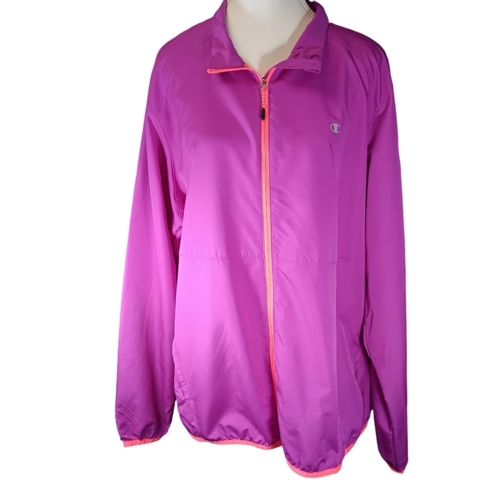 Pink Orange Champion Elite Track Jacket XXL Zip Up Lightweight